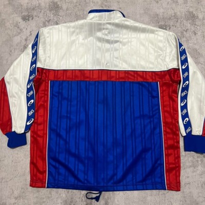 ウェア 90s Asics japan soccer sweat shirt vtg Rare!!! Vintage 90s Asics Japan Football Association JFA Big Logo