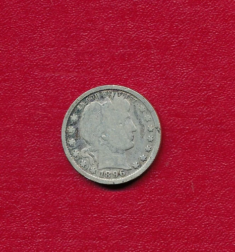 1896 BARBER SILVER QUARTER **NICELY CIRCULATED GOOD** FREE SHIPPING!!