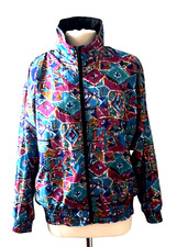 Westbound L Windbreaker Jacket Purple Teal Blue Raspberry 80s/90s Zip Closure