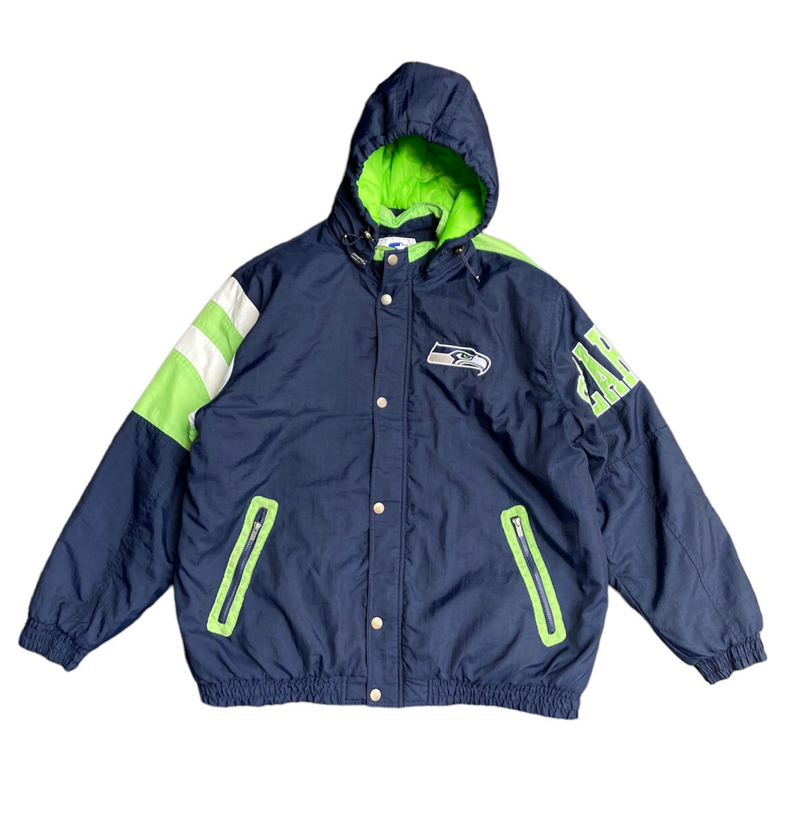 NFL Seattle Seahawks レザージャケット Officially Licensed NFL Men's Faux Leather Varsity Jacket by