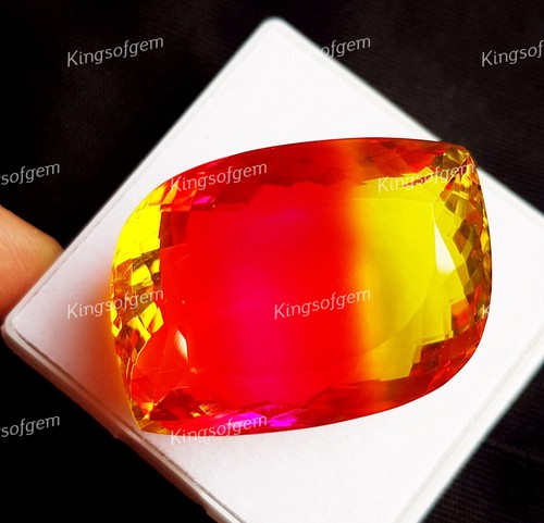 Piedra preciosa suelta de corte elegante Doublet 88 quilates color turmalina hecha por el hombre - Imagen 4 de 4