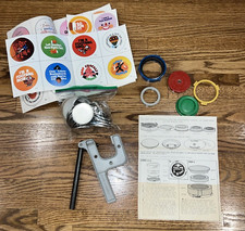 Vintage Badge-A-Minit Button Maker Hand Press Tool and Accessories