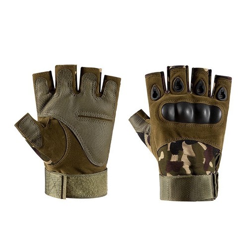 Military Tactical Leather Half Finger Gloves Combat Army Fingerless Gloves Work - Picture 17 of 17