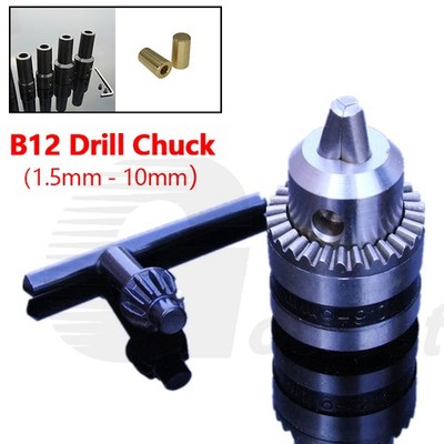 B12 Keyed Drill Chuck Taper Mount Range of Capacity 1.5mm-10mm Drill Accessories