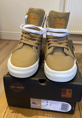 NEU ORIGINAL HARLEY DAVIDSON GRÖßE UK 4 Delmont DE TAN Sneaker Stiefel. EU 38.