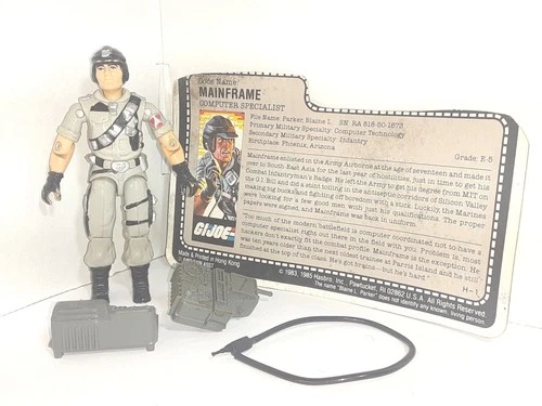 Vintage V1 GI G.I.JOE ARAH Mainframe 1986 Hasbro 3 3/4 Complete W/ File Card.