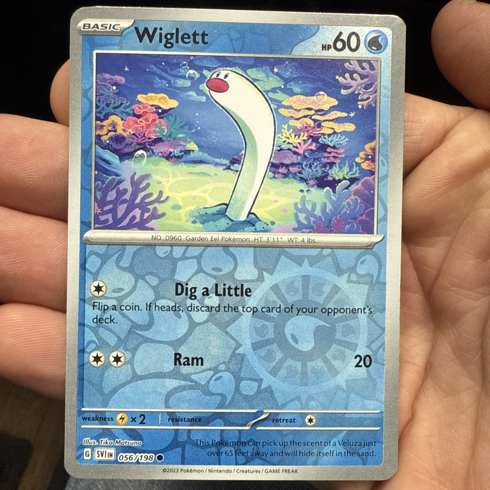 Wiglett 056/198 - Scarlet & Violet - Common - Reverse Holo - Pokemon Card - LP