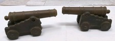 Vintage Penncraft USA 3" Small Cast Iron Brass Toy Civil War Cannon Lot of 2