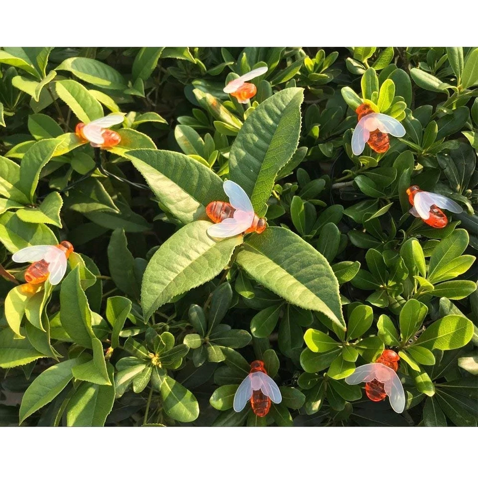 Solar String Lights 20 LED Waterproof Honey Bee Decor for Garden Xmas, Warm W... - Image 4 of 4