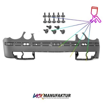 LACKIERT für VW Polo IV 9N Stoßstange vorne NSW Zertifiziert+MONTAGEKIT 01-05