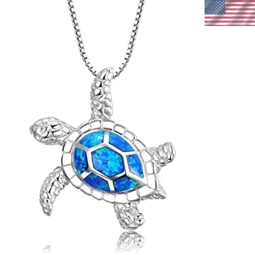 Sterling Silver Sea Turtle Pendant Necklace - Symbol of Longevity & Good Health