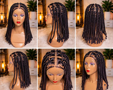 Black Box Braid Wig Lace Front Synthetic Free-Part Shoulder Length Women