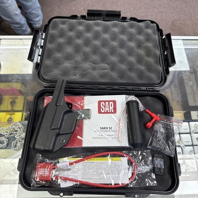 SAR9 SC BLACK 9MM  Factory Hard Case Black CASE W/holster & More FREE SHIPPING
