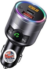 Transmisor FM Bluetooth 5.4 para coche, 38 W PD y QC3.0, doble USB NUEVO MP3