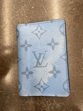 Louis Vuitton Taiga Taigarama Denim Blu Monogramma Logo Tasca Organizer