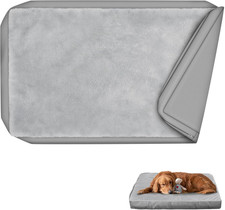 Waterproof Dog Bed Cover Machine Washable Fluffy Dog Bed Replacement Cover, 48Lx