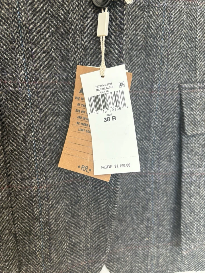 Chaqueta Traje Ralph Lauren RRL Lana Espiga 38R $1,190 Foto 3 de 4