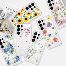 For Samsung Galaxy S23 S24 S25 A34 A35 Sweet Flower Pattern Cover TPU Phone Case