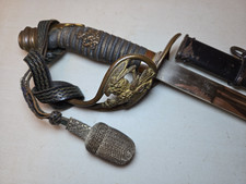 WWI M1889 German Prussian Infantry Officers Sword w/Scabbard + Knot