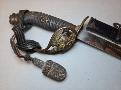 WWI M1889 German Prussian Infantry Officers Sword w/Scabbard + Knot