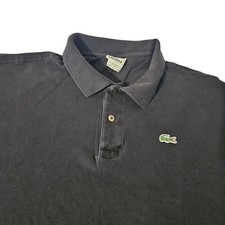 Lacoste Men's Black Short Sleeve Polo Shirt Iconic Crocodile Logo Size 9 3XL