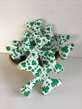 5 Clover St. Patrick's Day Shamrock print fabric Bowl Fillers Tucks ornies decor