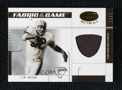 2003 Leaf Certified Materials Fabric of the Game 32/50 Jim Brown HOF Shield a8r