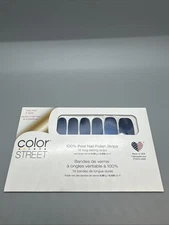 Color Street Nail Polish Strip Blue in Peru Black Blue Glitter Retired FREE SHIP