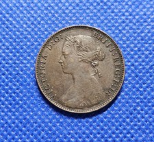 1875 Halfpenny Victoria British Bronze Coin
