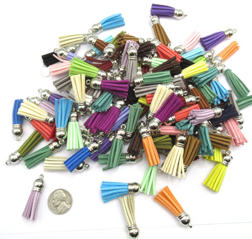 Lot Tassel Findings 100 Colorful Variety for Key Chains, Earrings, Decorations