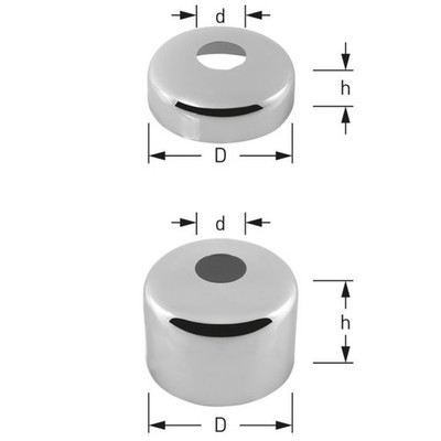 ASW Stedo Hahnrosette 351126 Messing verchromt, 3/4'' x 25 mm