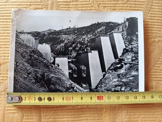 FOTO CARTOLINA COSTRUZIONE DIGA DI ANCIPA TROINA ENNA SICILIA