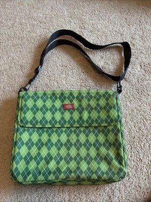 Dickies Laptop Bag Green Checks Crossbody Messenger Shoulder 15.5'' x 13''