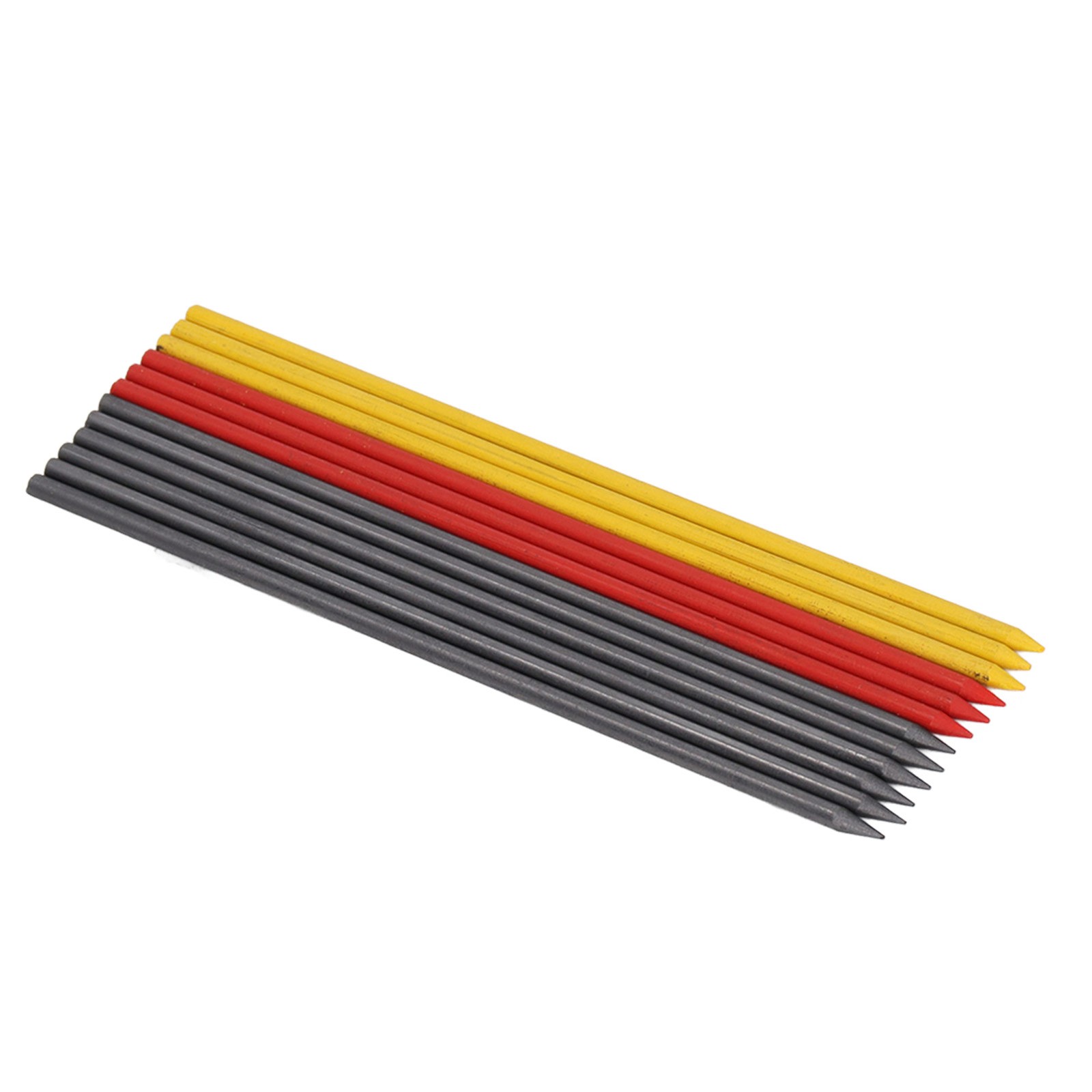 12Pcs HB Carpenter Pencil Refill Set 2.8mm Black Red Yellow Mechanical Deep Hole