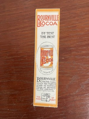 Vintage Cadbury s Bournville Cocoa Chocolate Advertising Bookmark