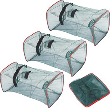 3 Stück Fischreuse, Krebsreuse Setzkescher Gummiert Senke Reuse Köderfischsenke