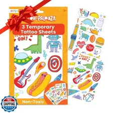 Ooly 50 Temporary Tattoos For Kids, Safe and Non-Toxic Temporary 