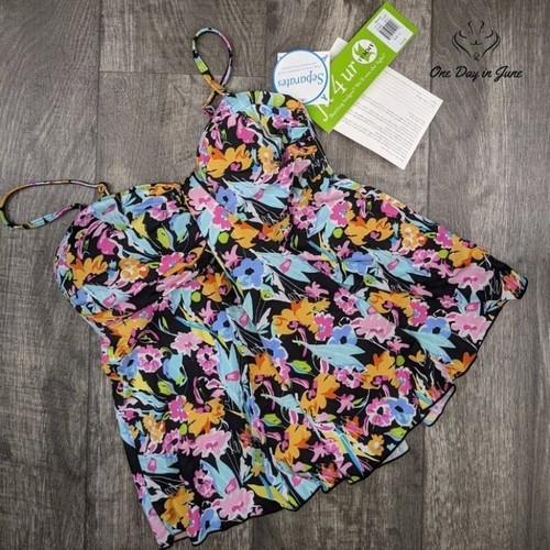 Fit 4 U Summer Breeze Waterfall Swim Top Size 10 - Picture 3 of 4