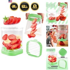 Creative Strawberry & Fruit Slicer - Detachable Cutter with Push Plate Fluore...