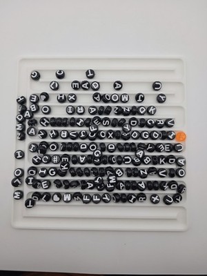 9 mm Black & White Letter Beads   Alphabet Beads   1.9 oz   Jewelry Makin