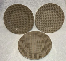 Vintage Fritz and Floyd Foulard Taupe Bread and Butter Set of Three 6.5” Plates