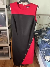Tommy Hilfiger Women's Colorblocked Zip Asymmetrical Dress Black Size 2