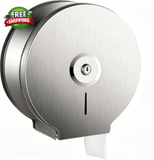 Commercial Jumbo Toilet Paper Dispenser, Brushed Stainless Steel Large
