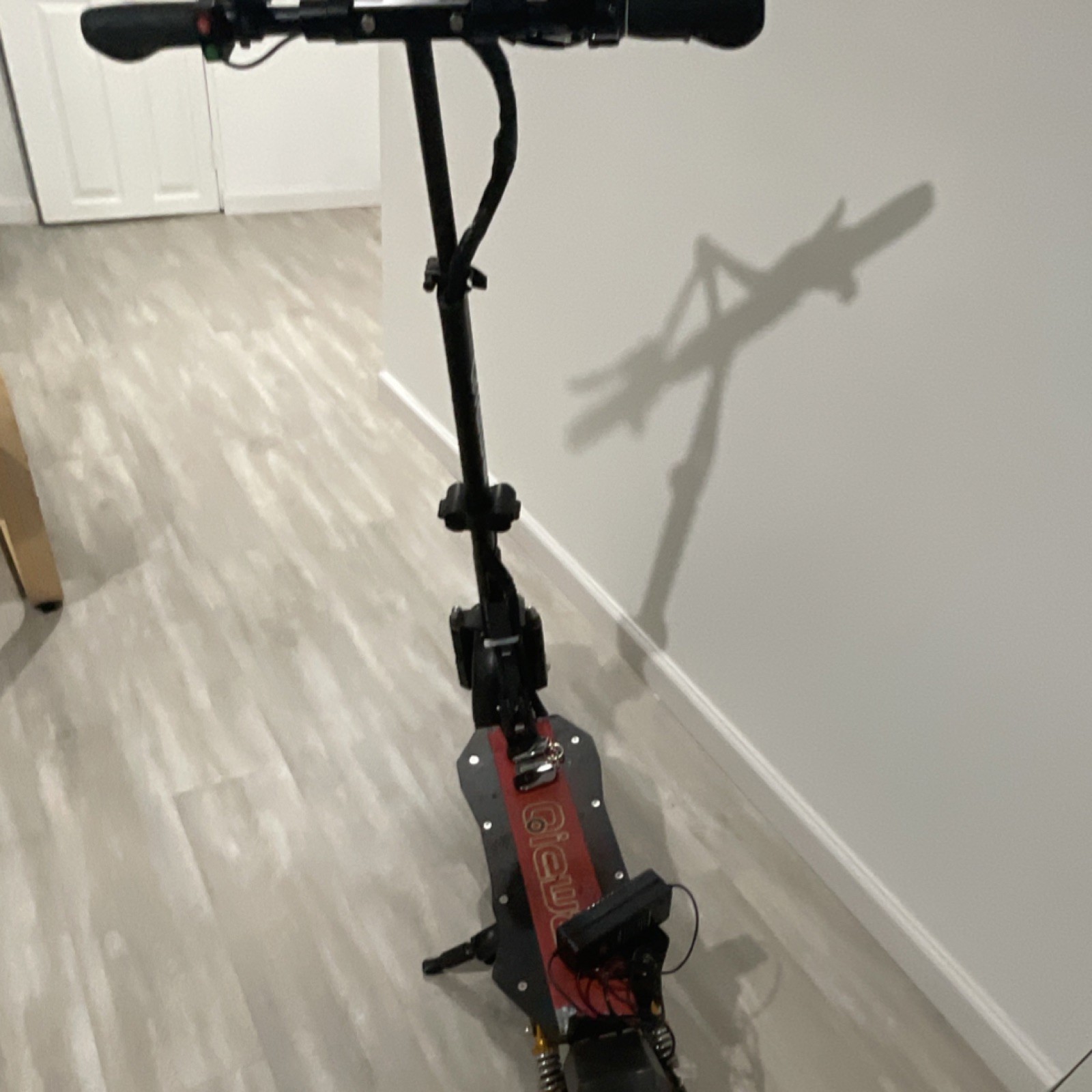 Qiewa Electric Scooter Black and Red Folding Kick Electric S
