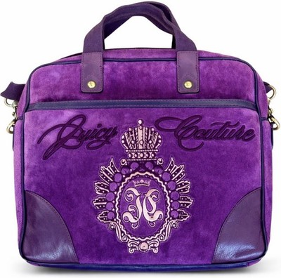 Vintage Y2K Juicy Couture Laptop Computer Bag 90s Purple Velvet 