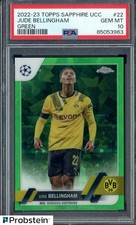 2022-23 Topps Sapphire UCC Soccer Green #22 Jude Bellingham 49/70 PSA 10