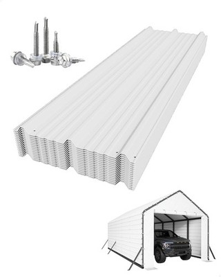 16PCS Roofing Panels for Metal Carport 13x26ft 13x21ft 13x16ft Metal Carport Kit