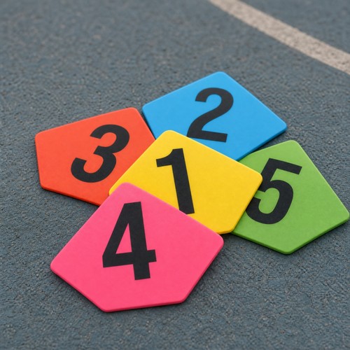 5 Pieces Numbered Agility Marker Mat Slim for Children - Afbeelding 3 van 10