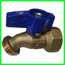 1 Pack 3/4" Female NPT x 3/4" GHT Hose Bibb No-Kink, 1/4 Turn
