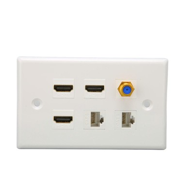 6 Port HDMI Wall Plate Cat6 Network AV Outlet für Heimkinosystem